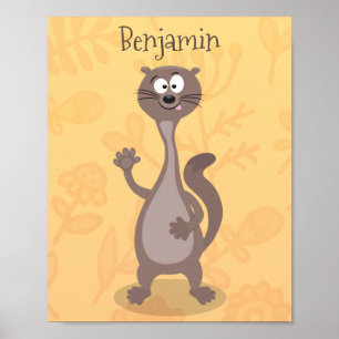 Funny weasel cartoon poster