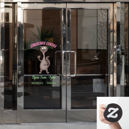 Funny weasel cartoon raamsticker (Kantoordeur)