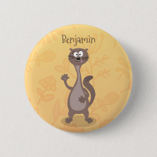 Funny weasel cartoon ronde button 5,7 cm