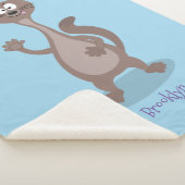 Funny weasel cartoon sherpa deken (3/4)