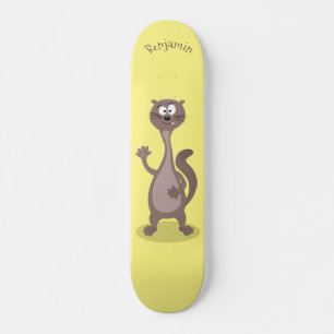 Funny weasel cartoon skateboard