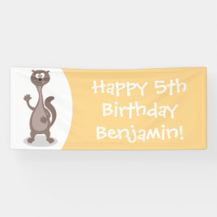 Funny weasel cartoon spandoek