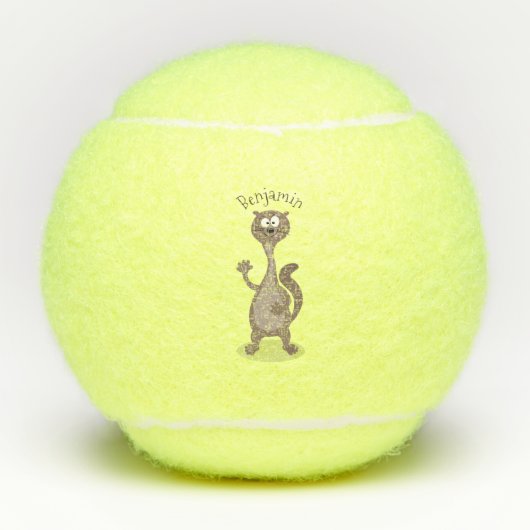 Funny weasel cartoon tennisballen (Voorkant)