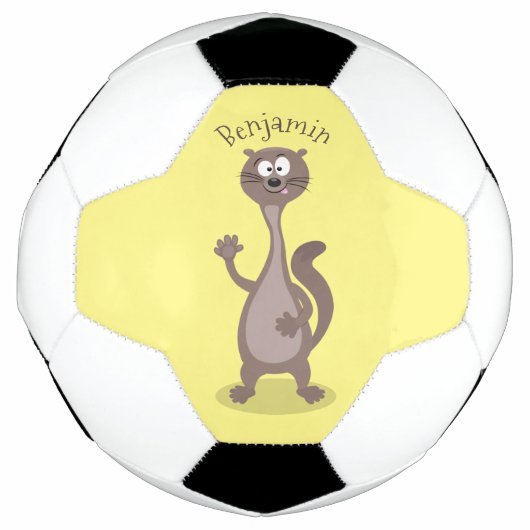 Funny weasel cartoon voetbal (Voorkant)