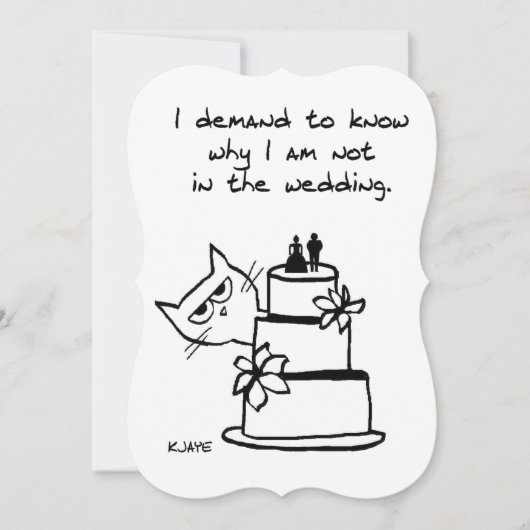 Funny Wedding Invitation for Cat Lovers Kaart (Voorkant)