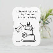 Funny Wedding Invitation for Cat Lovers Kaart (Staand voorkant)