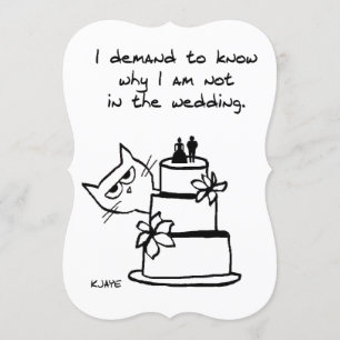 Funny Wedding Invitation for Cat Lovers Kaart