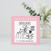 Funny Wedding Invitation met Dressmaker Kaart (Staand voorkant)
