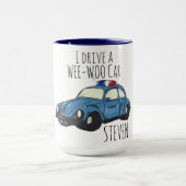 Funny Wee-Woo Car Cartoon Mug  Mok (Midden)