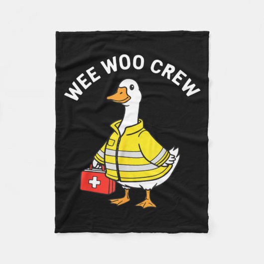 Funny Wee Woo Crew Goose Emt Paramedic Firefighter Fleece Deken (Voorkant)