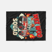 Funny Wee Woo Squad Fire Department Firefighter Fi Fleece Deken (Voorkant (Horizontaal))