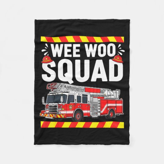 Funny Wee Woo Squad Fire Department Firefighter Fi Fleece Deken (Voorkant)