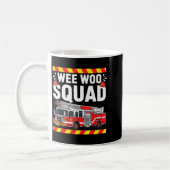 Funny Wee Woo Squad Fire Department Firefighter Fi Koffiemok (Links)