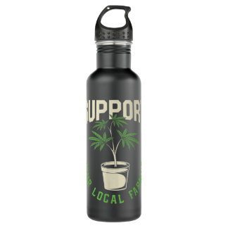 Funny Weed Gift, support voor uw lokale landbouwer Waterfles