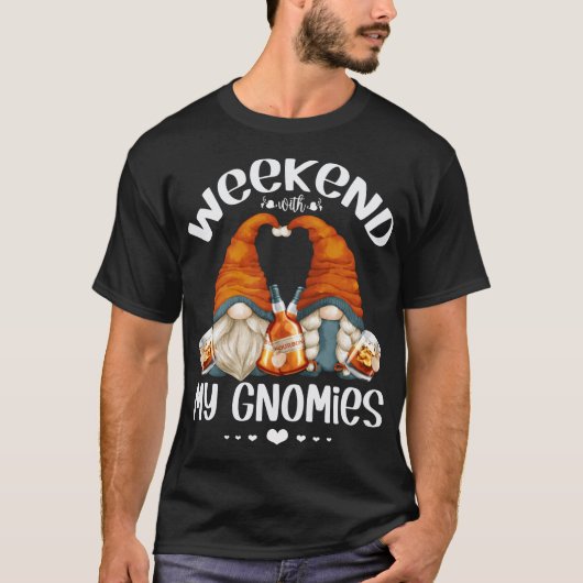 Funny Weekend Gnomes Bourbon Lover Schattigee Gnom T-shirt (Voorkant)