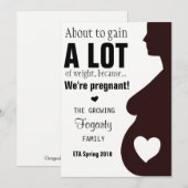 Funny Weight Gain Pregnancy Announge Aankondiging (Voorkant / Achterkant)