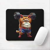 Funny Weightlifting Gym Workout Cat With Boxing Gl Muismat (Met muis)