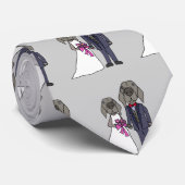 Funny Weimaraner Dog Bride en Groom Wedding Stropdas (Opgerold)