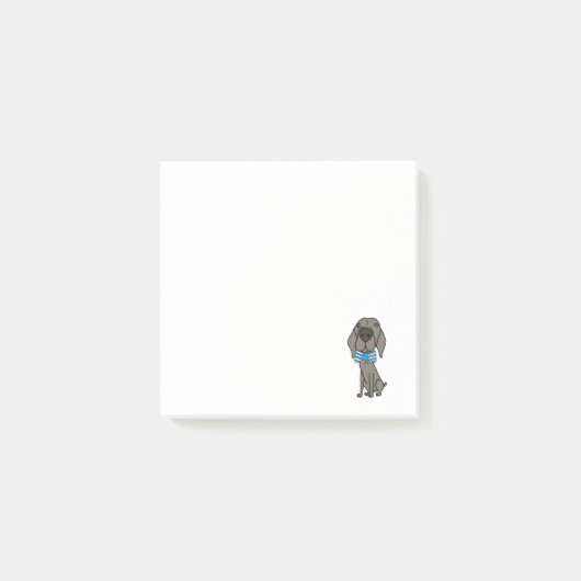Funny Weimaraner Dog met Stropdas van de Bow Post-it® Notes (Voorkant)