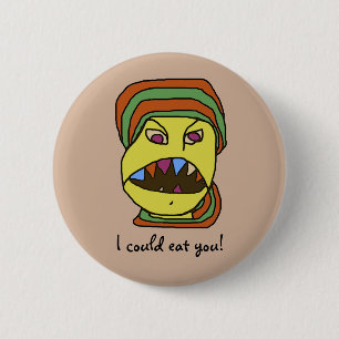 Funny WEIRDOS Hungry Cartoon Ronde Button 5,7 Cm