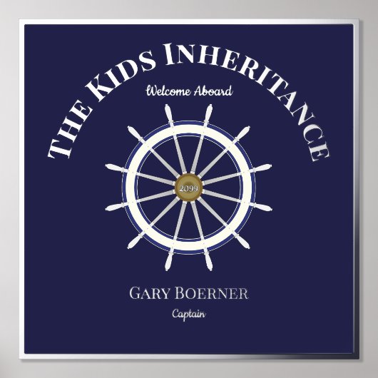 Funny Welcome Aboard Ship's Wheel Folie Text Afdrukken (Voorkant)