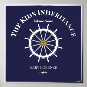 Funny Welcome Aboard Ship's Wheel Folie Text Afdrukken