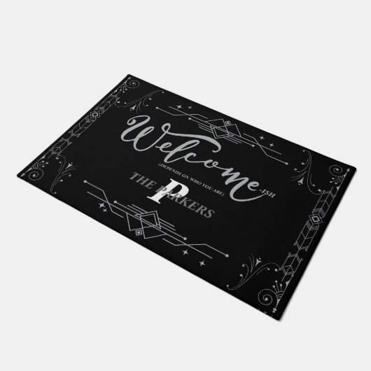 Funny Welcome-ish Lijst Custom Monogram Deurmat (Schuin)
