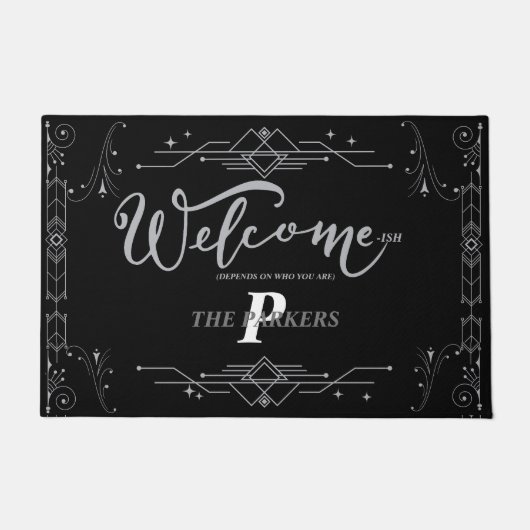 Funny Welcome-ish Lijst Custom Monogram Deurmat (Voorkant)