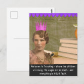 Funny Welcome Teacher  Woman Briefkaart (Voorkant / Achterkant)