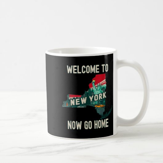 Funny Welcome To New York Retro Design, Funny New Koffiemok (Rechts)