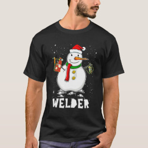 Funny Welder Snowman Holiday Pajamas Kerstmis Dec T-shirt