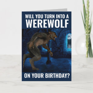 FUNNY WEREWOLF BIRTHDAY KAART VOOR BROTHER HIM