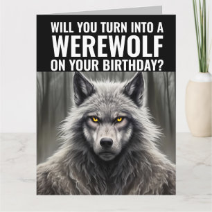 FUNNY WEREWOLF CARTE D'ACCUEIL D'ANNIVERSAIRE