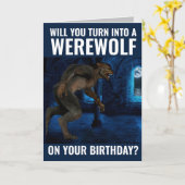 FUNNY WEREWOLF CARTE D'ANNIVERSAIRE POUR LE FRÈRE (Fleur jaune)