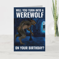 FUNNY WEREWOLF CARTE D'ANNIVERSAIRE POUR LE FRÈRE 
