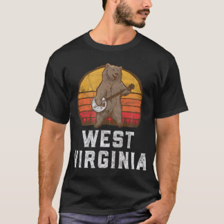 Funny West Virginia Grizzly Beer Bluegrass Banjo T-shirt