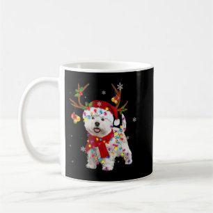 Funny Westie-kerstfeest T-shirt Reindekerst Ligh Koffiemok