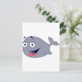 Funny Whale Briefkaart (Staand voorkant)