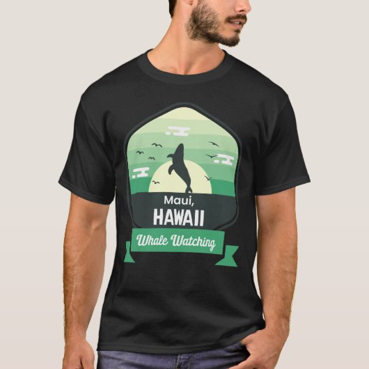 Funny Whale die Maui Ocean Water Sailing Mari beki T-shirt (Voorkant)