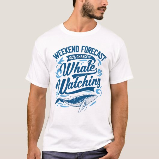 Funny Whale die Tours en Guide bekijkt T-shirt (Voorkant)