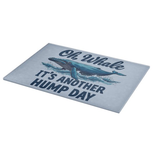 Funny Whale Pun "Oh Whale" Hump Day Design Snijplank (Hoek)