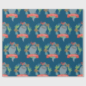Funny Whale Shark Kerstmis Cadeaupapier (Vlak)