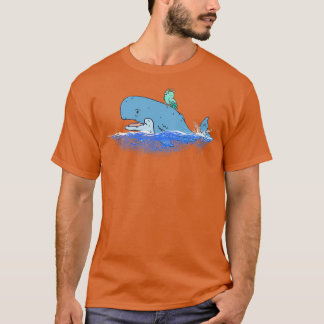 Funny Whale Shirt met vogel 1