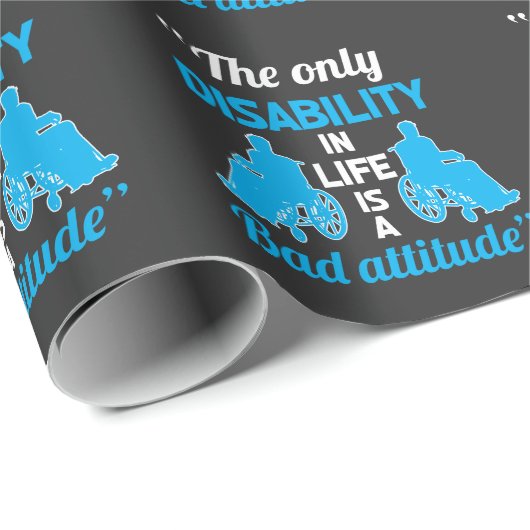 Funny Wheelstoel Handicap Positieve invaliditeit Cadeaupapier (Rol Hoek)