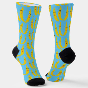 Funny Whimsical Bananas Pattern Fun Fruity Facing Sokken