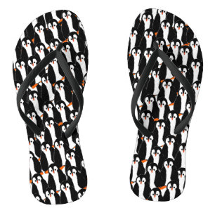 Funny Whimsical Piles of Penguins Teenslippers