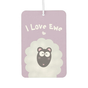 Funny Whimsical Pun I love you Cute Pastel Paars Luchtverfrisser
