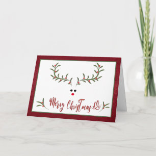 Funny whimsy heilige render Red niet-foto Feestdagen Kaart