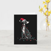 Funny Whippet Christmas Graphics Dog Lights Lover  Kaart (Gele Bloem)