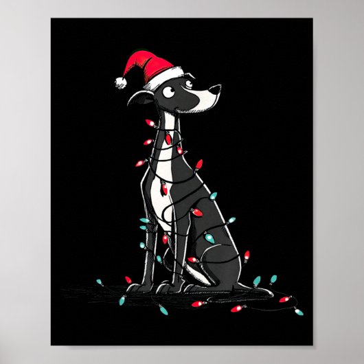 Funny Whippet Christmas Graphics Dog Lights Lover  Poster (Voorkant)